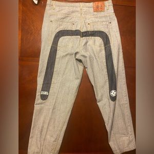 VINTAGE EVISU JEANS Light blue denim jeans SIZE 38 BAGGY FIT